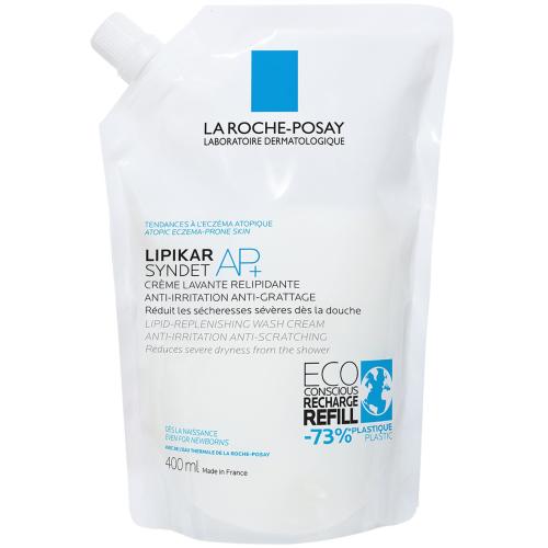 La Roche-Posay Lipikar Syndet AP+ Lipid Replenishing Wash Cream Refill Ανταλλακτικό, Κρεμώδες Αφρόλουτρο για το Ξηρό Δέρμα με Τάση Ατοπίας 400ml